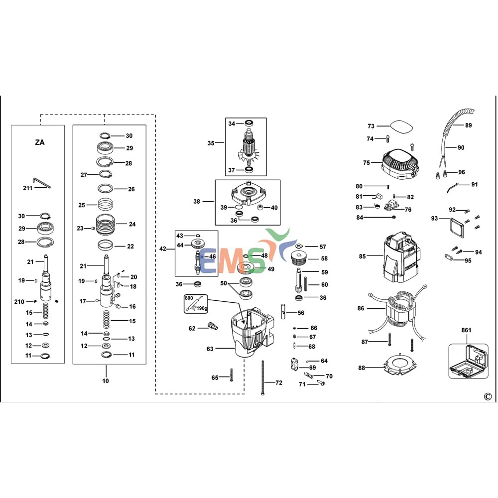 Dewalt DWE1622K Manyetik Matkap Uç Kepi Üst Kapak1004685-51