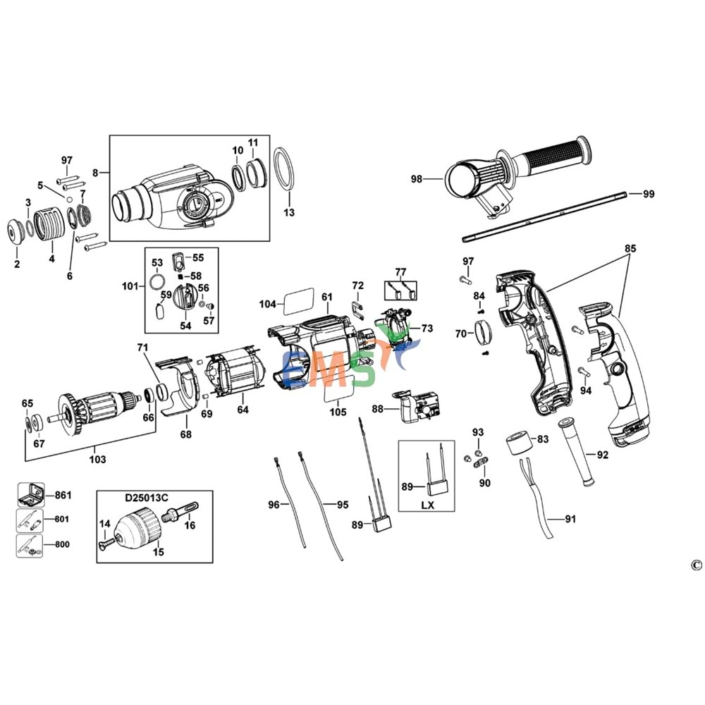 Dewalt D25013 D25012 Uç Çıkarma Bilezik 1005813-00