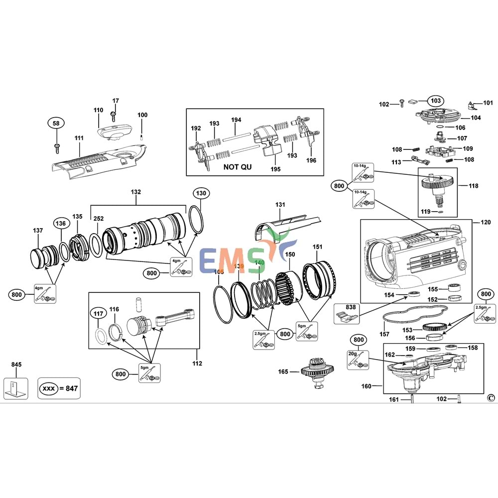 Dewalt D25762K D25763K D25761K D25730K Kırıcı Endüvi Rotor Kollektör 492485-00