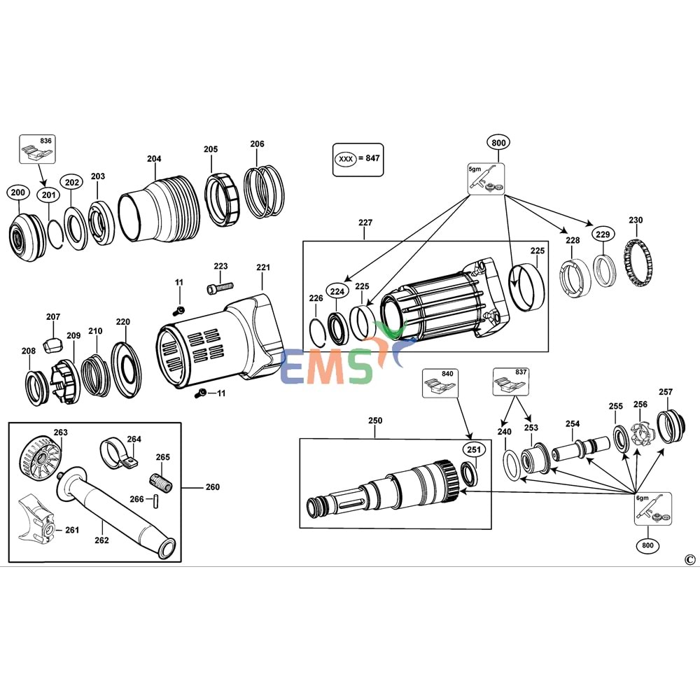 Dewalt D25762K D25763K D25761K D25730K Kırıcı Endüvi Rotor Kollektör 492485-00