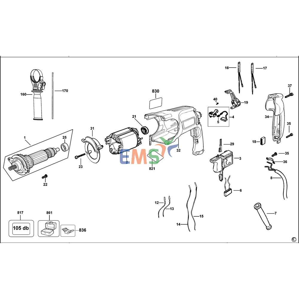Dewalt D25123 D25124 D25113 Anahtar Şalter 583748-09