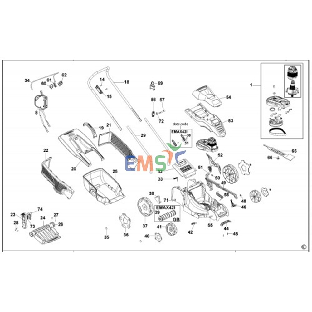 Black Decker EMAX42 Çim Biçme Bıçak 90560298-01 42cm
