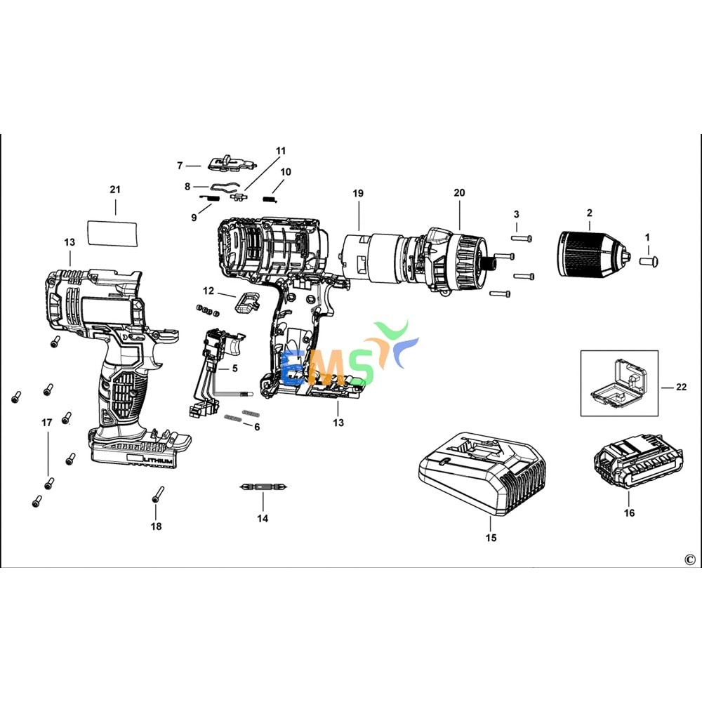 STANLEY SCD201 GÖVDE 90597016-02