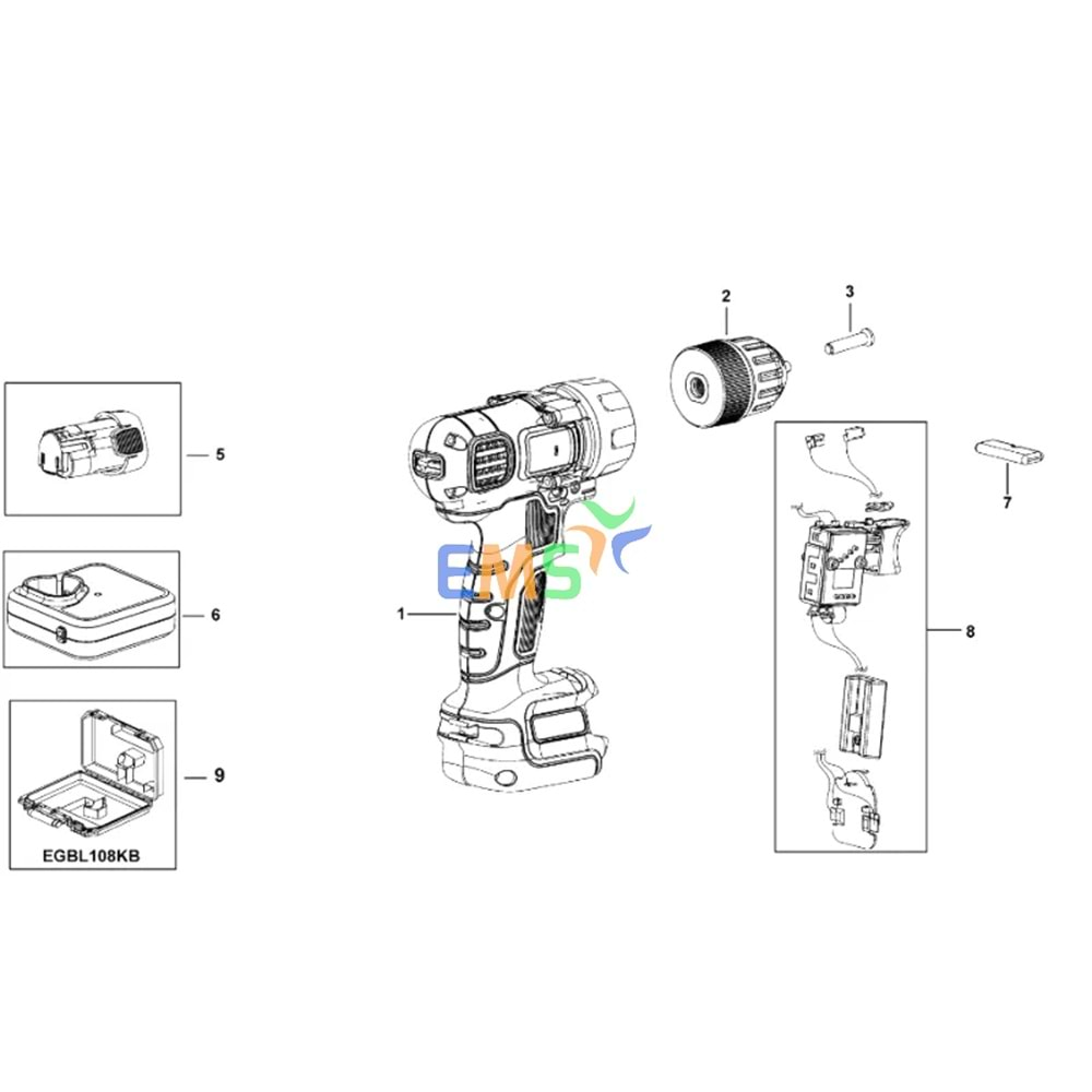 BLACK DECKER EGBL108 ŞALTER ANAHTAR 90609739-01