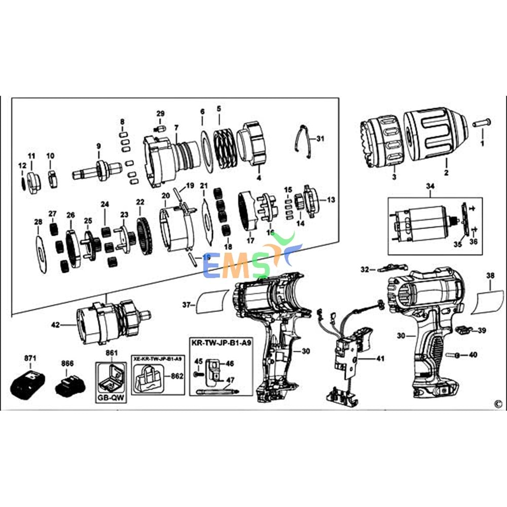 DEWALT DCD710 GÖVDE N031199