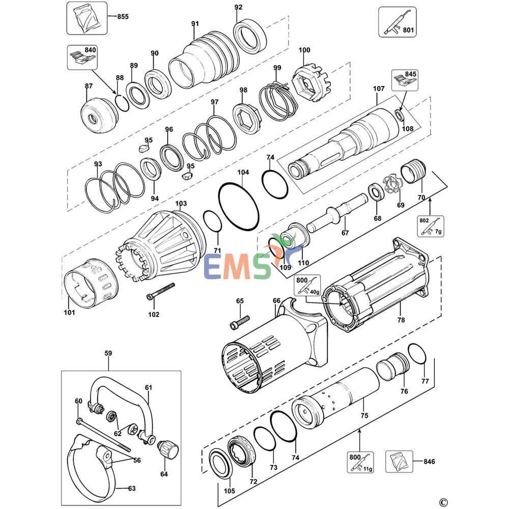 Dewalt D25899K D25900 D25901 Silindir N075954
