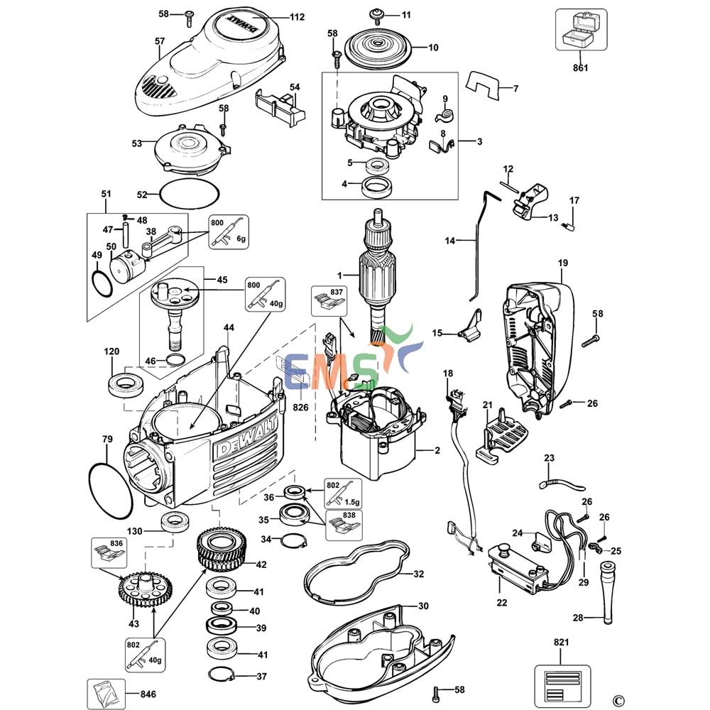Dewalt D25899K D25900 D25901 Silindir N075954