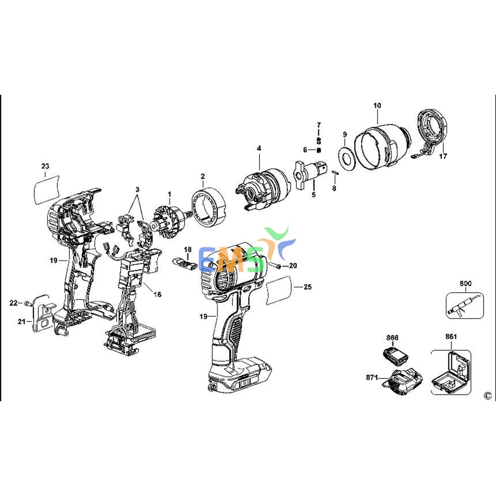 DEWALT DCF880 KÖMÜR YUVASI N187232