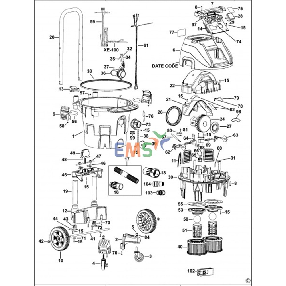 Dewalt DWV902M DWV902MT DWV902L Orjinal Toz Torbası N194931