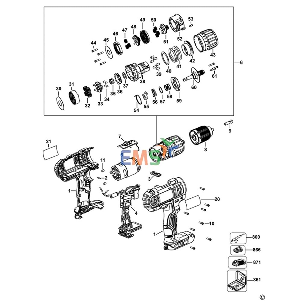 Dewalt DCD771 DCD776 DCD734 Dişli Muhafaza N218316