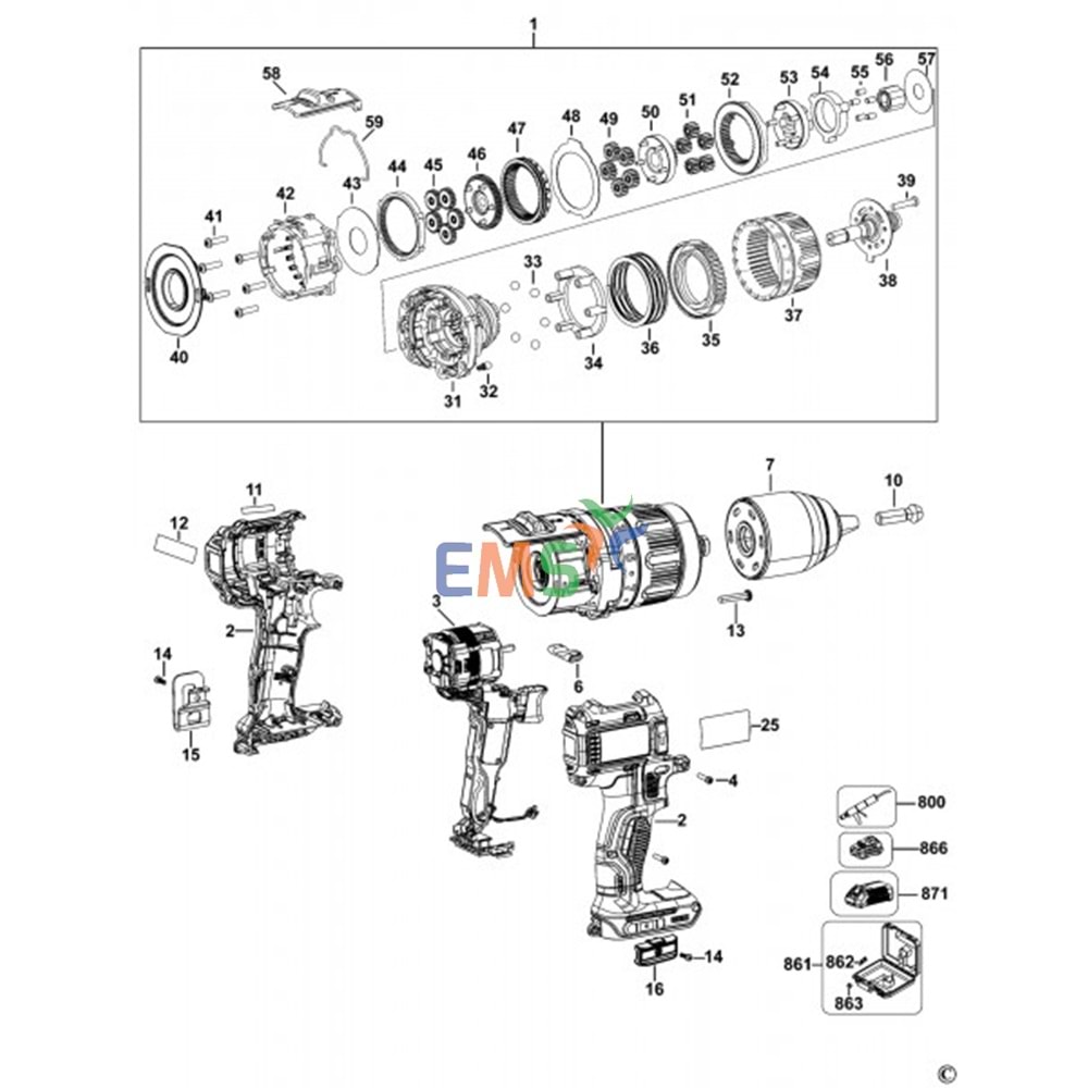 Dewalt DCD732 DCD790 Şanzıman Darbesiz N287496