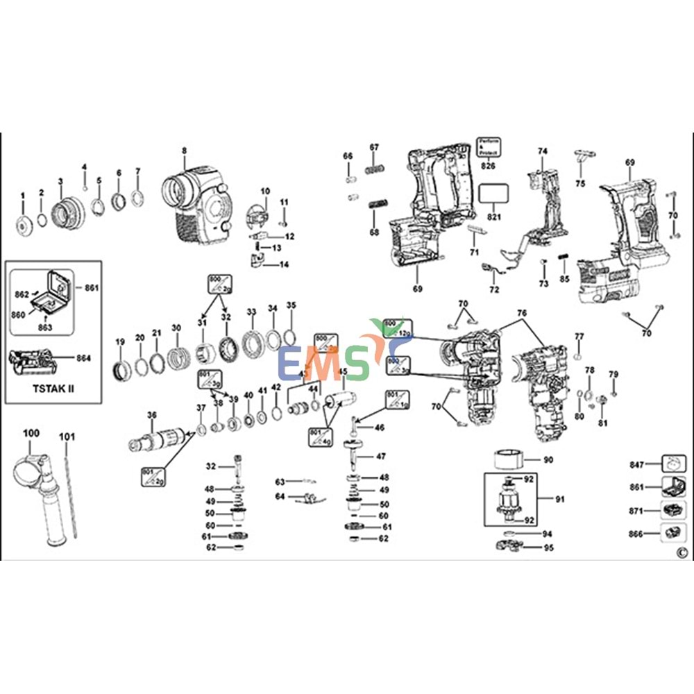 Dewalt DCH253 Şarjlı Kırıcı Gövde N288221