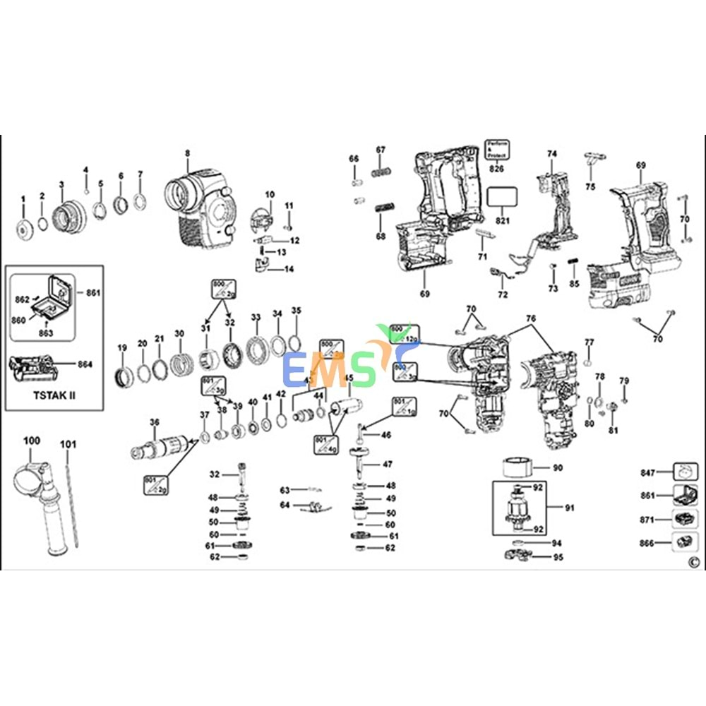 DEWALT DCH253 KRANK ŞAFT N288223