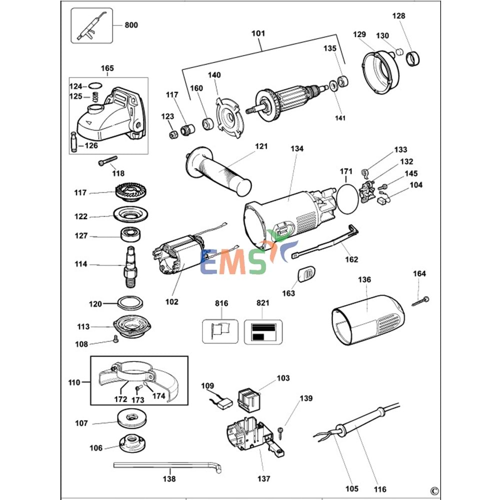Devalt DWE4016 DWE4015 DWE4010 Armatür Endüvi N358499