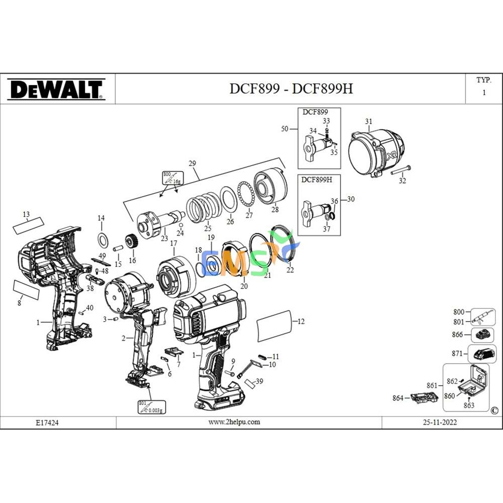 DEWALT DCF899 GÖVDE N371919