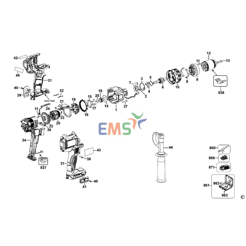 Dewalt DCD995 DCD991 DCD996 DCD999 Seçici N375867