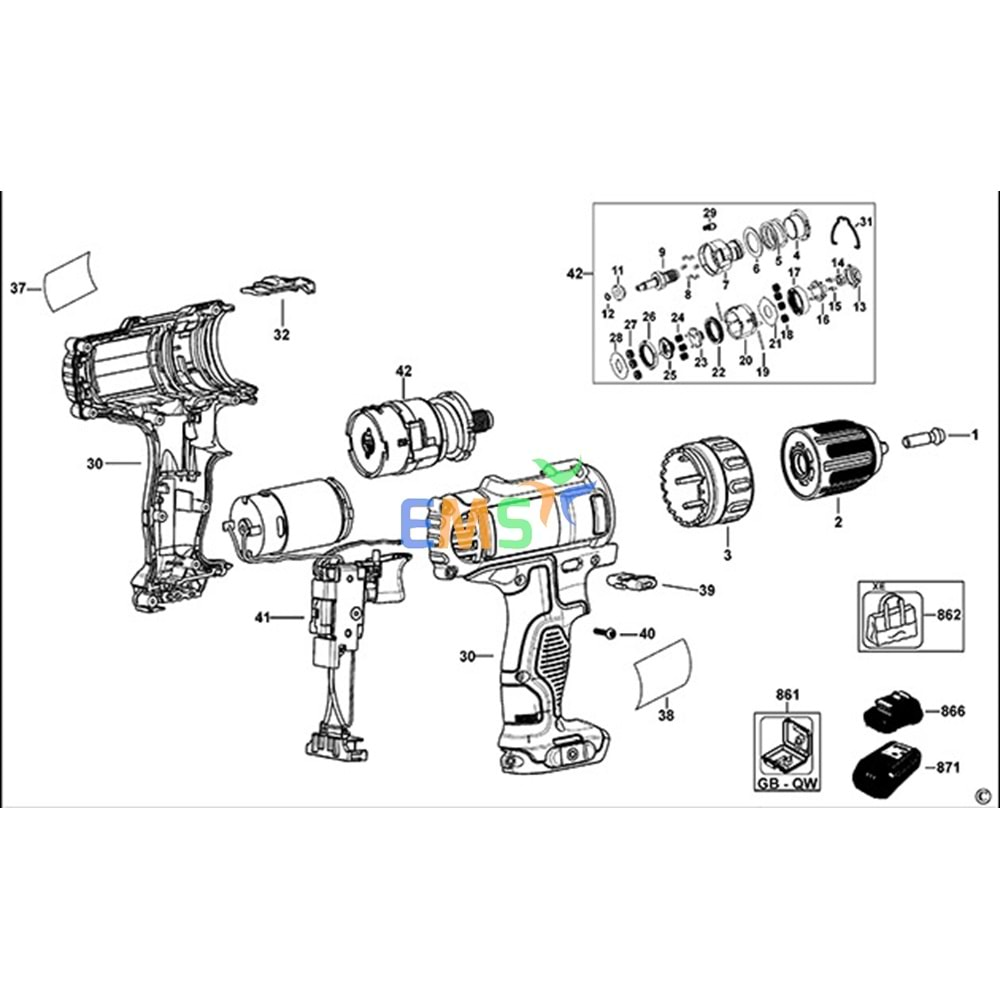 DEWALT DCD710 TYP 4 MOTOR ŞALTER N382749