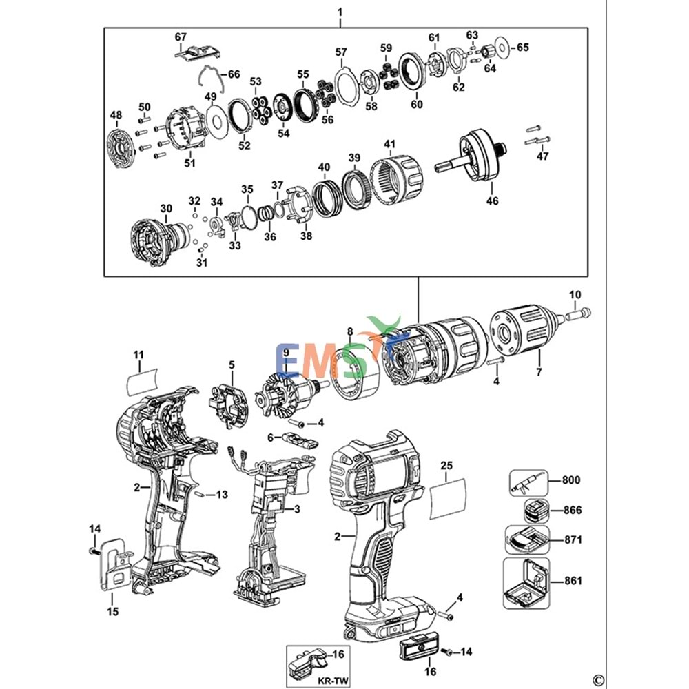 Dewalt DCD785 Şalter N384401 18v