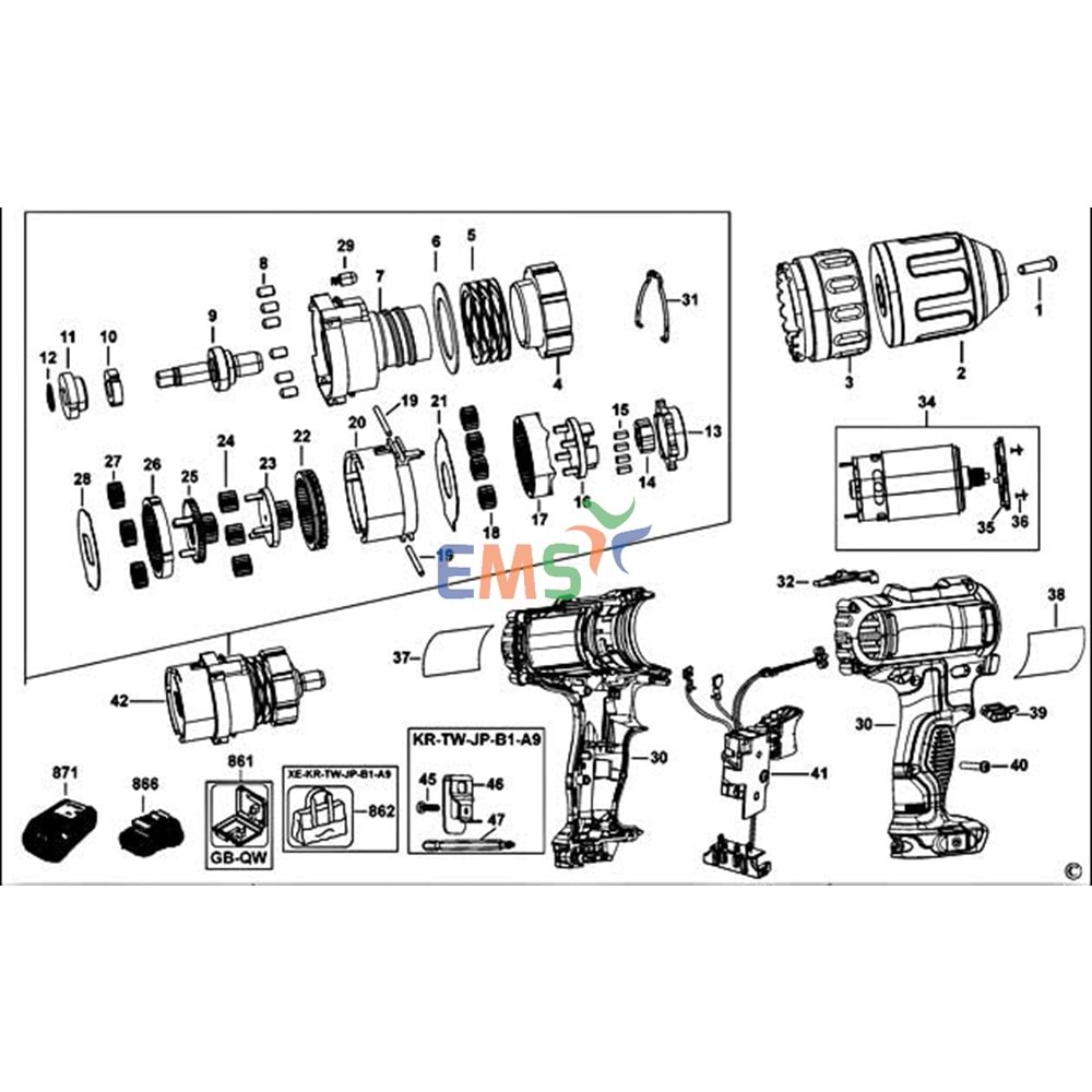 Dewalt DCD710 Typ 2 motor N390475