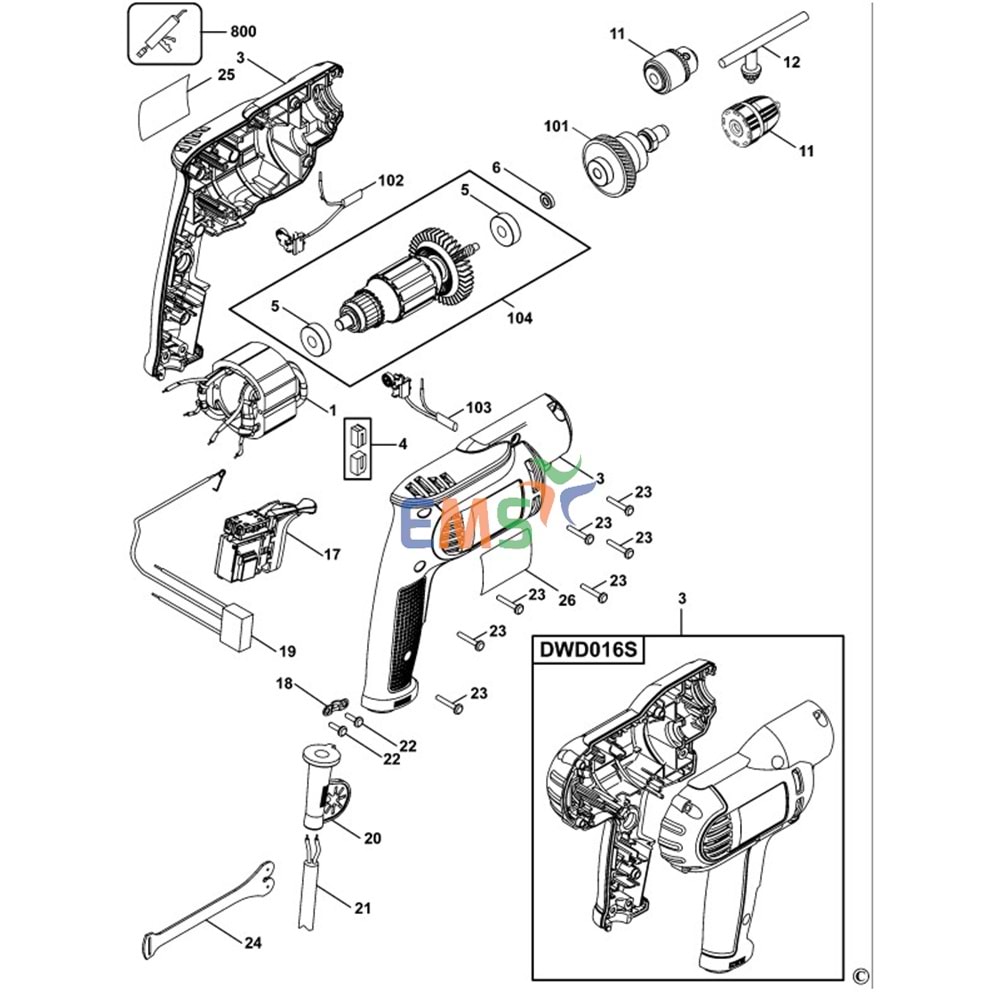 Dewalt DWD014 Şalter Anahtar Tetik N391360