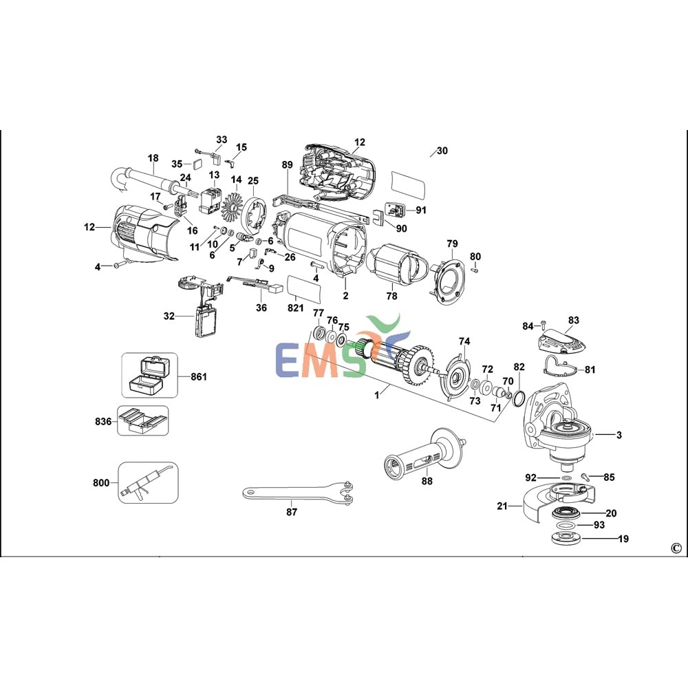 Dewalt D28136 D28135 Avuç Taşlama Armatür Endüvi N398000
