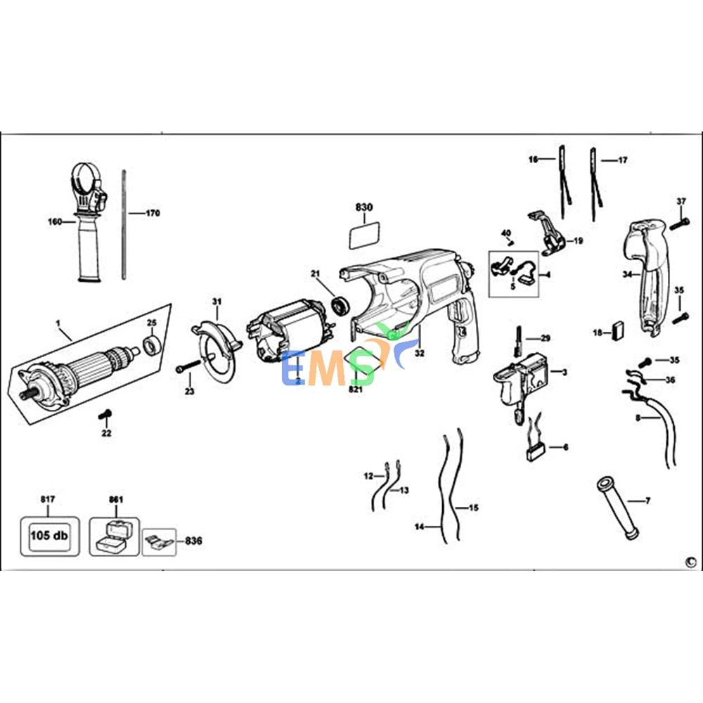 DEWALT D25124 MANDREN N403111