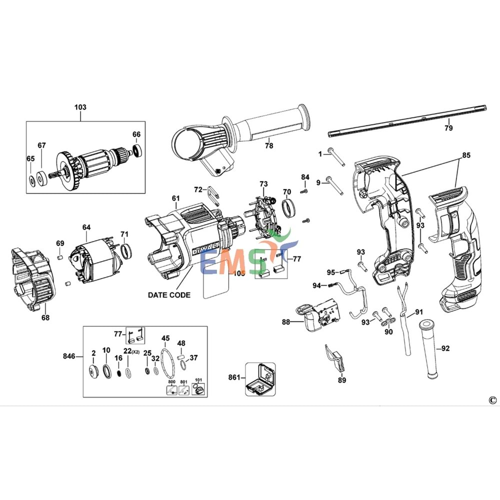 Dewalt D25143 D25144 D25134 Typ1 Piston N417751
