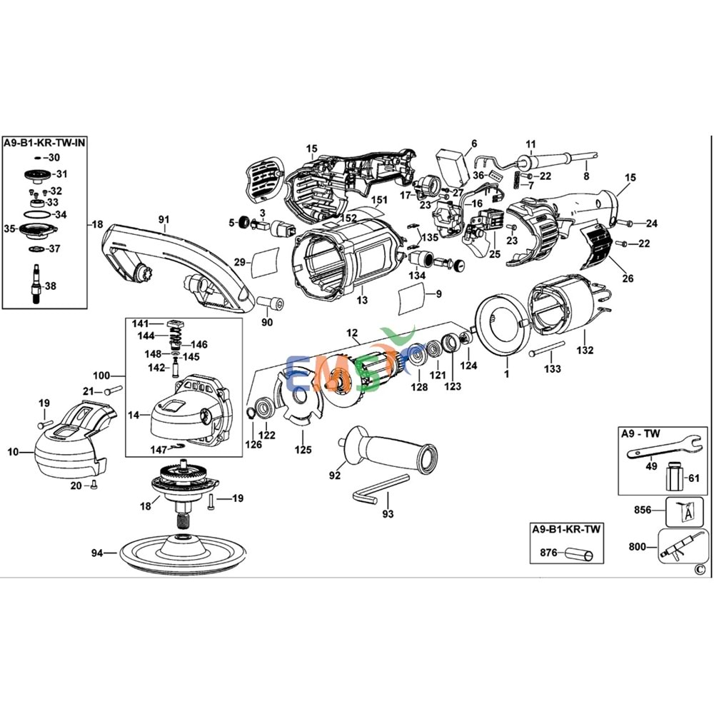 Dewalt DWP849 Armatür Endüvi Rotor Kollektör N419337