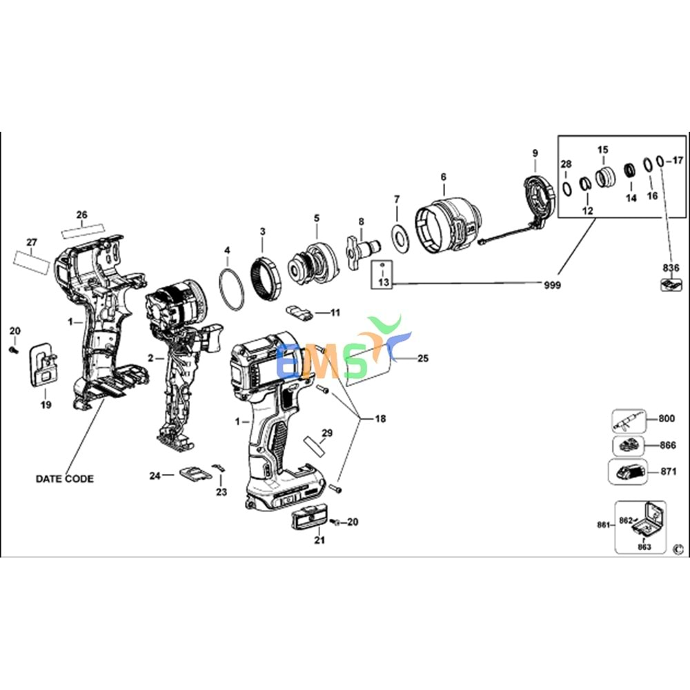 DEWALT DCF887 GÖVDE N425910