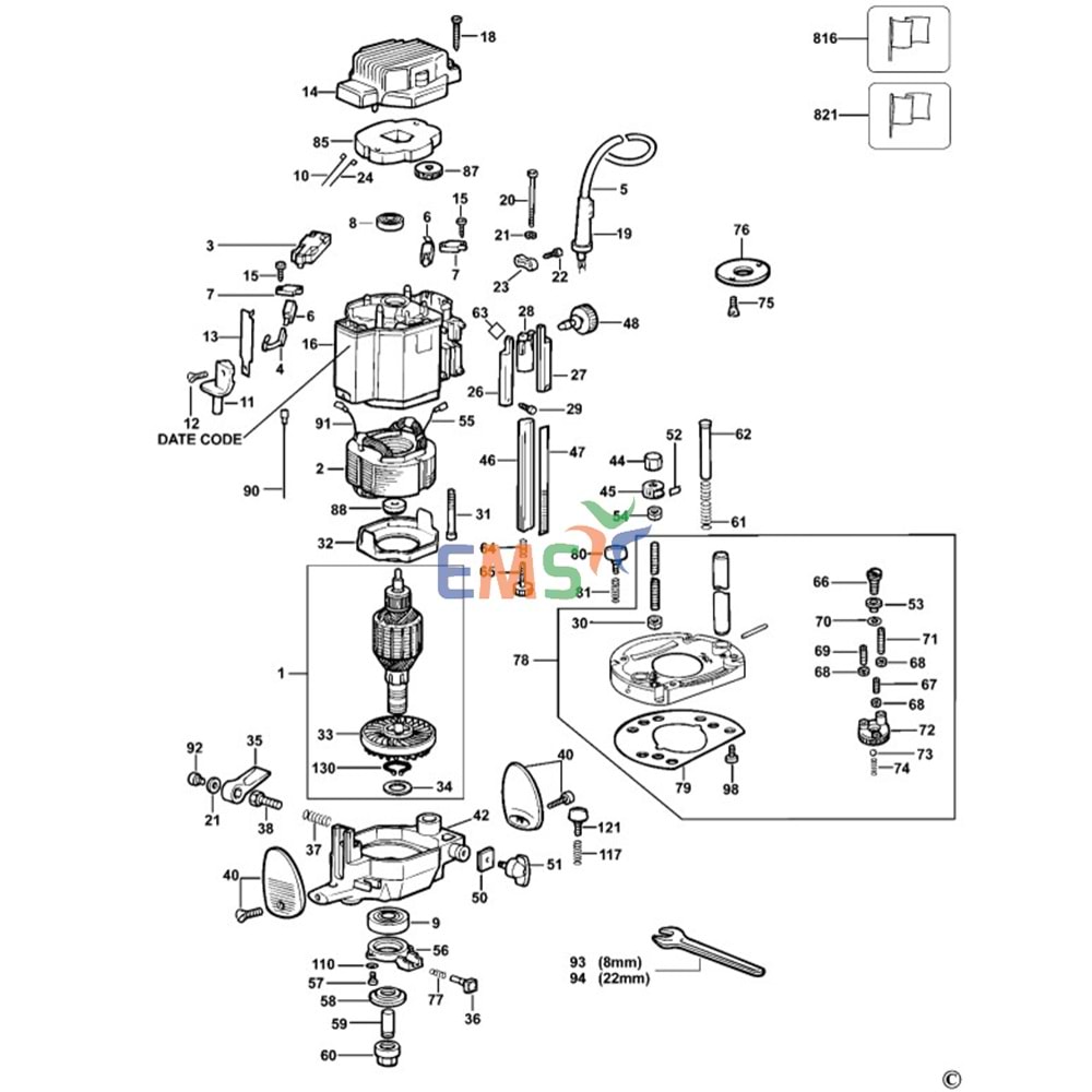 Dewalt DW625E Armatür Endüvi N431792