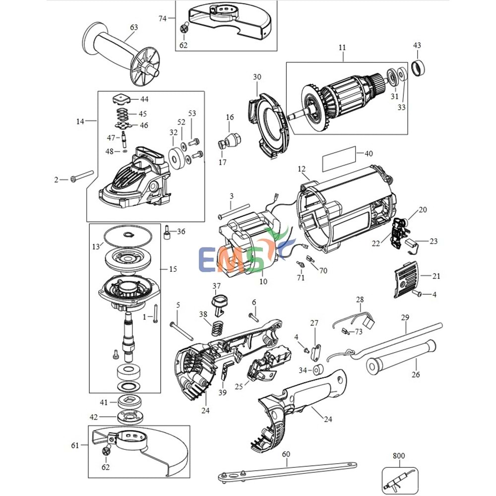 Dewalt DWE492 Armatür Endüvi N473954