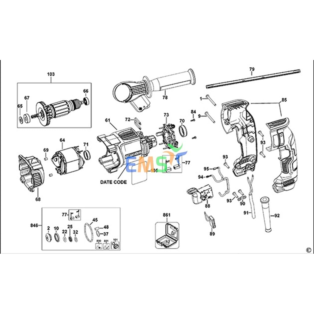 DEWALT D25133 TYP 1 TYP 10 YASTIK N484765