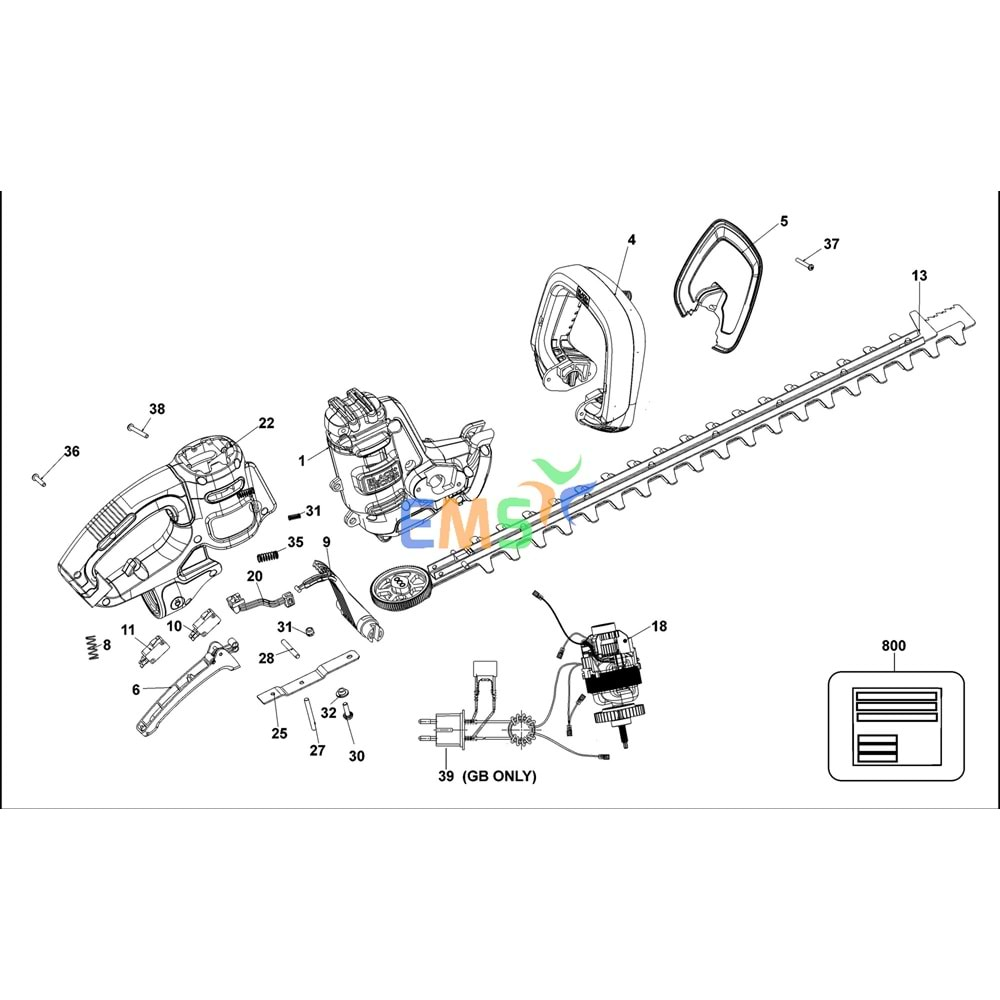 BLACK DECKER BEHTS451 MOTOR N510829