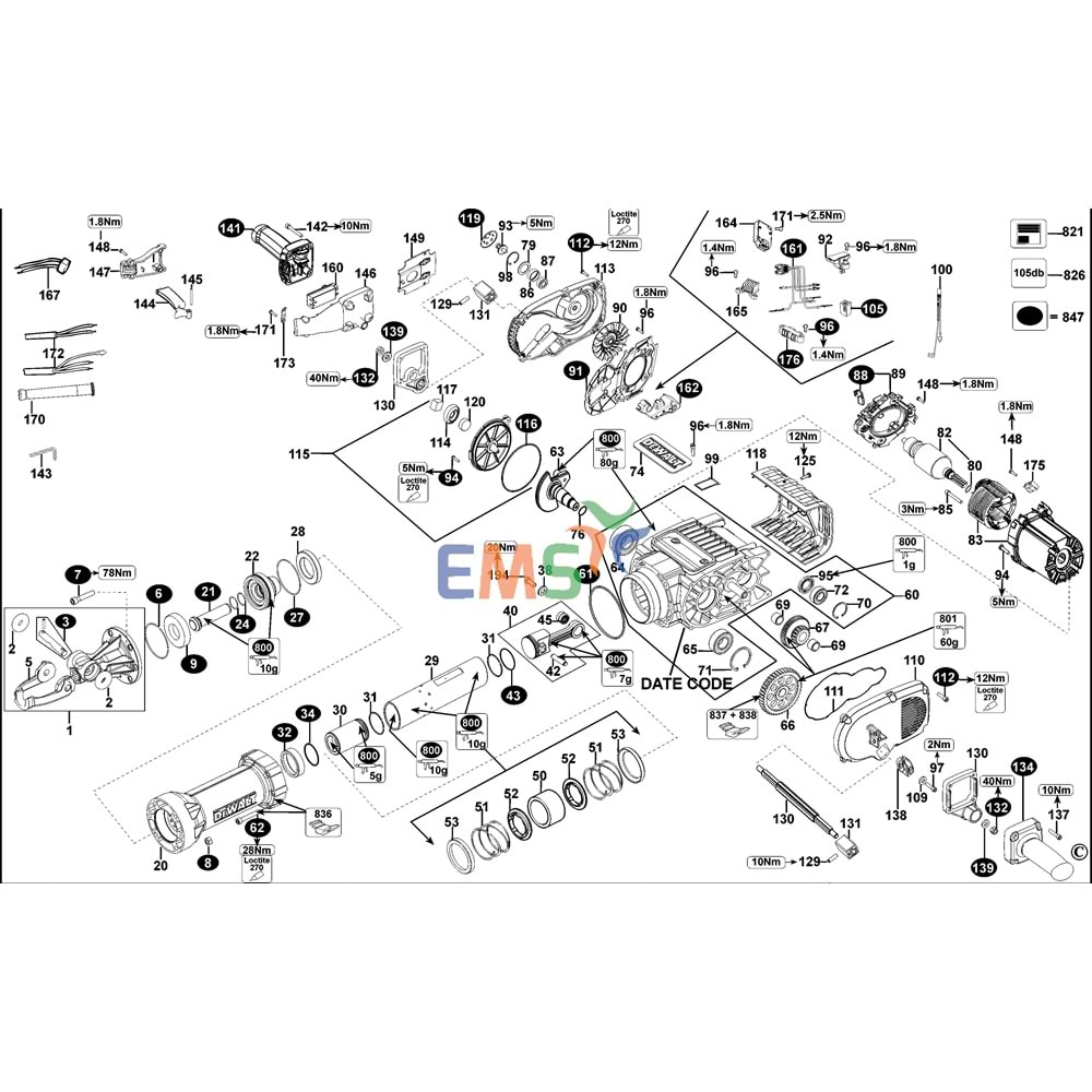 Dewalt D25981 Kırıcı Elektronik Modül N512305