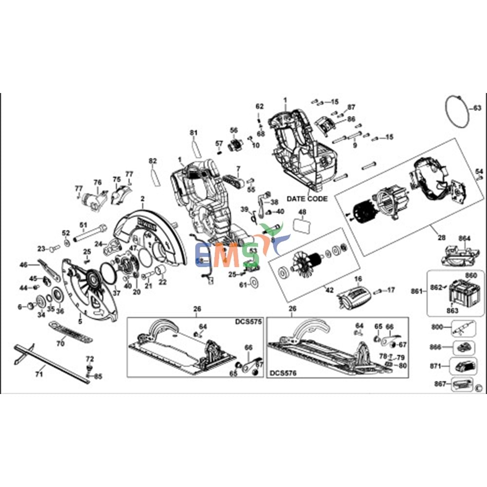 Dewalt DCS575 DCS576 Şalter N549477
