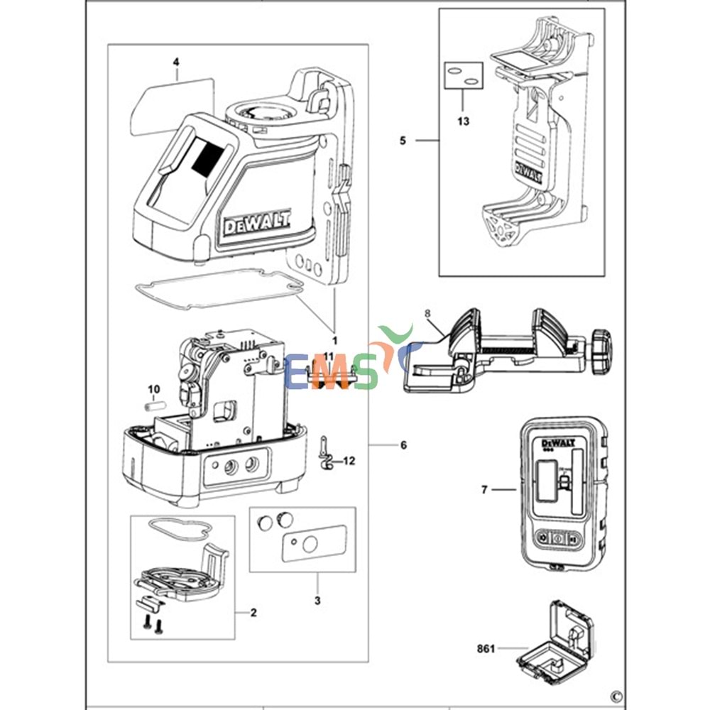 Dewalt DW088K Üst Gövde N566016