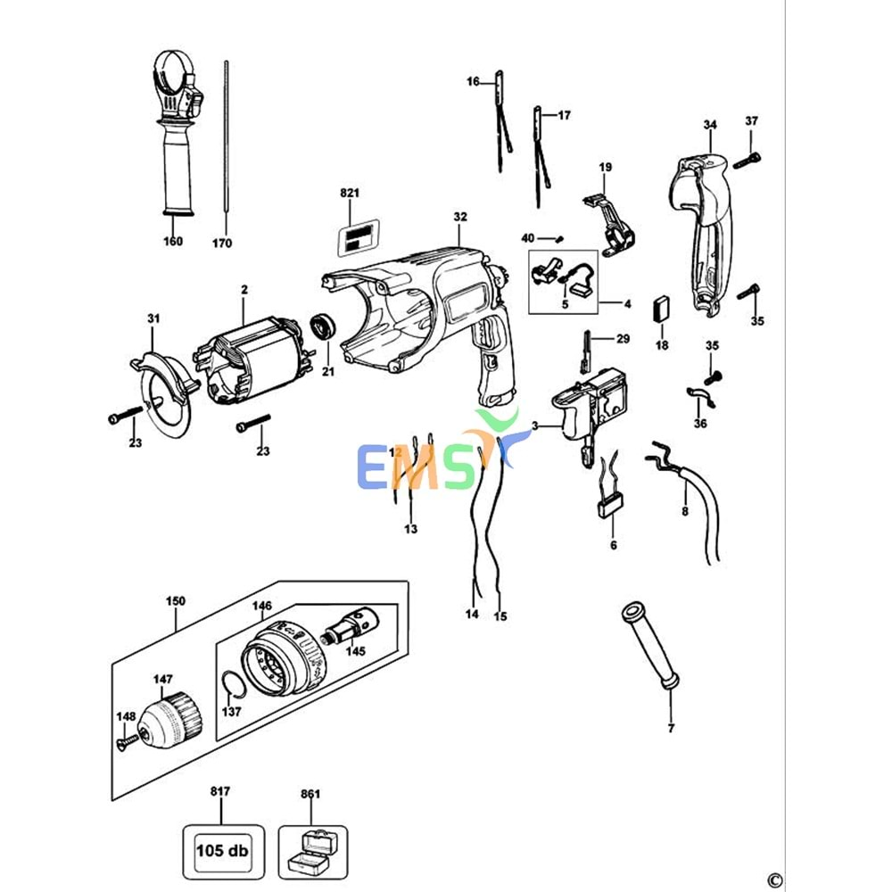 DEWALT D25114 MANDREN N591846