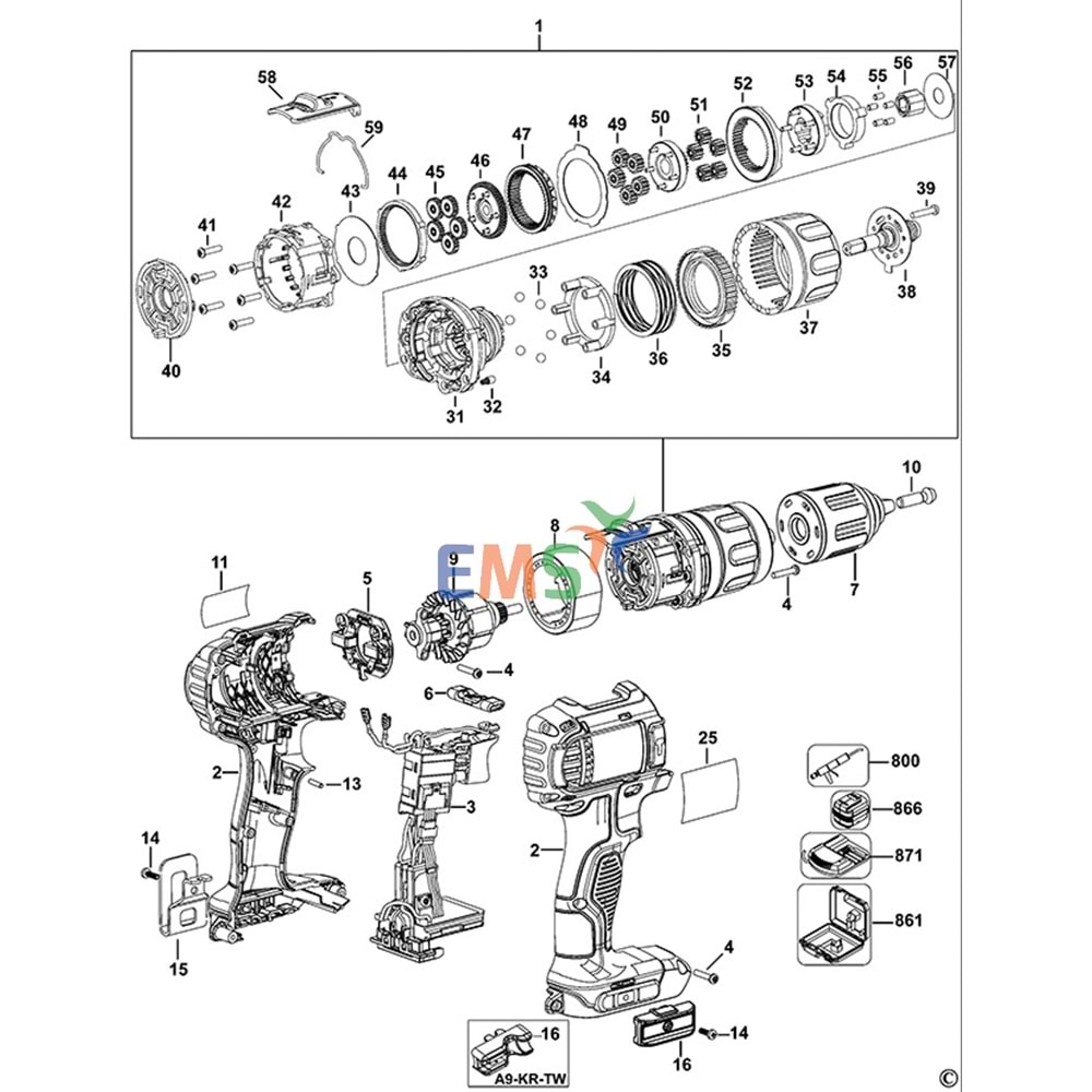 Dewalt DCD780 DCD785 Armatür N595065 18v
