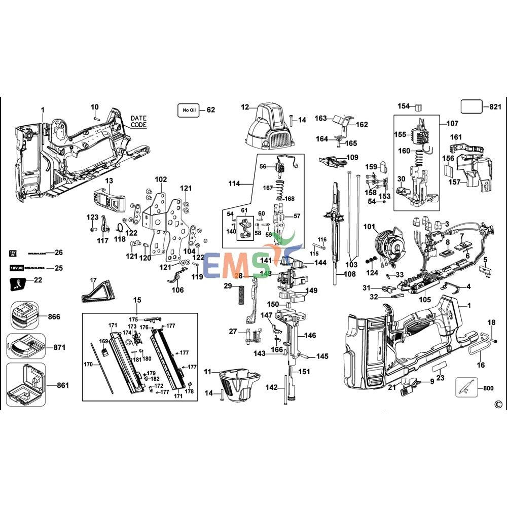 Dewalt DCN890 Çivi Çakma Elektronik kart N750899