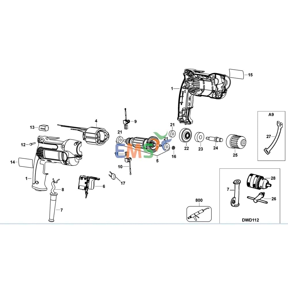 Dewalt DWD112S Typ 3 Armatür Endüvi N775288