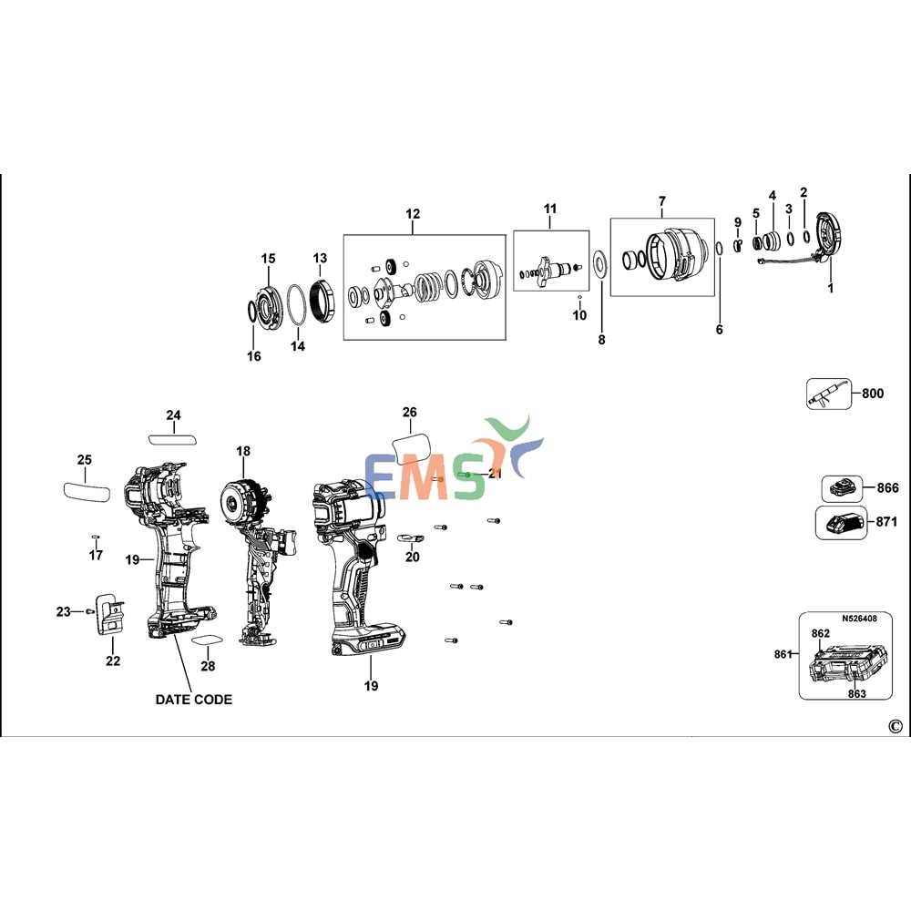 Dewalt DCF809 Led Işığı N785899