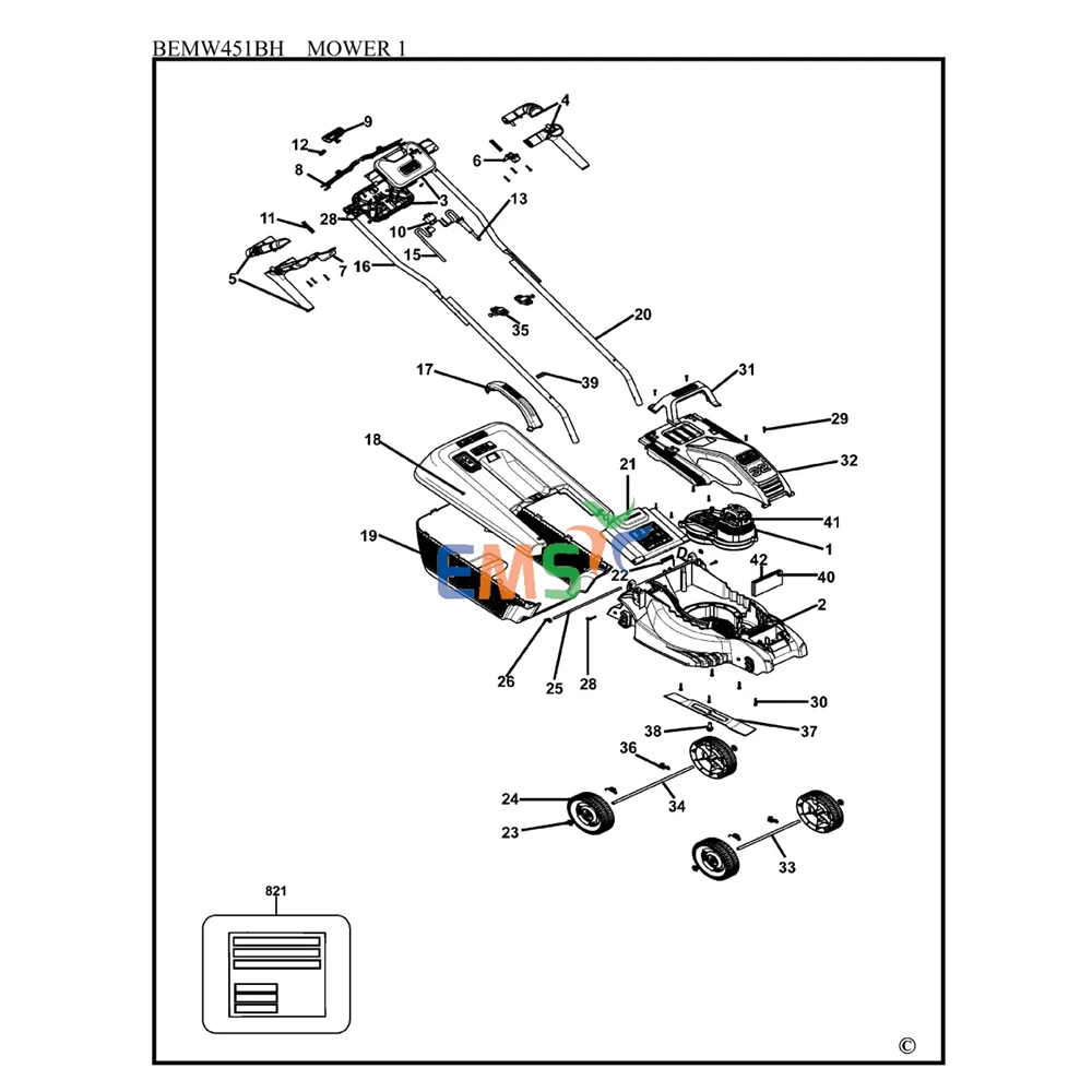 Black Decker BEMW451BH Çim Biçme Motor Komple N854475