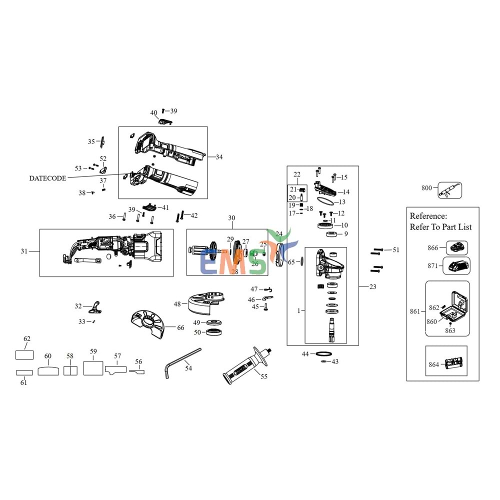 Dewalt DCG409 Şalter N889066
