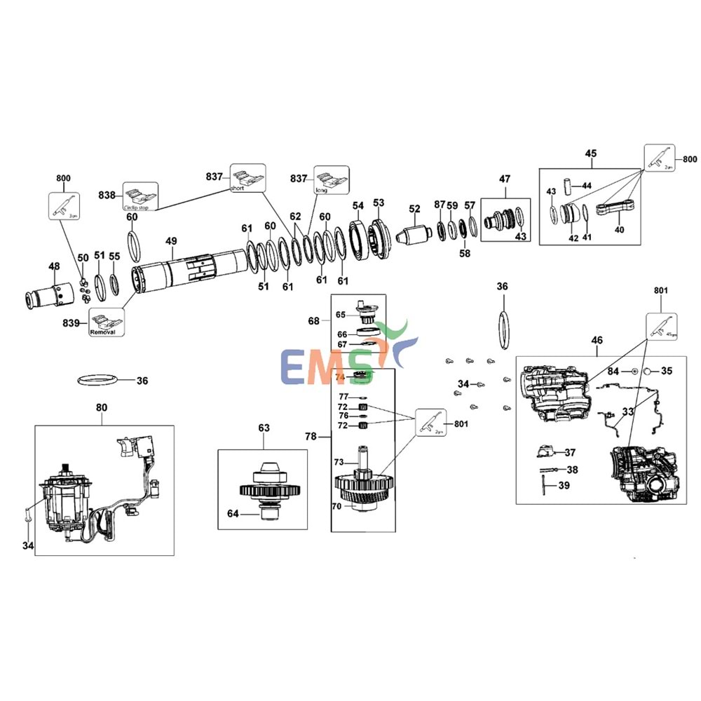 Dewalt DCH333 Şalter Motor NA077212