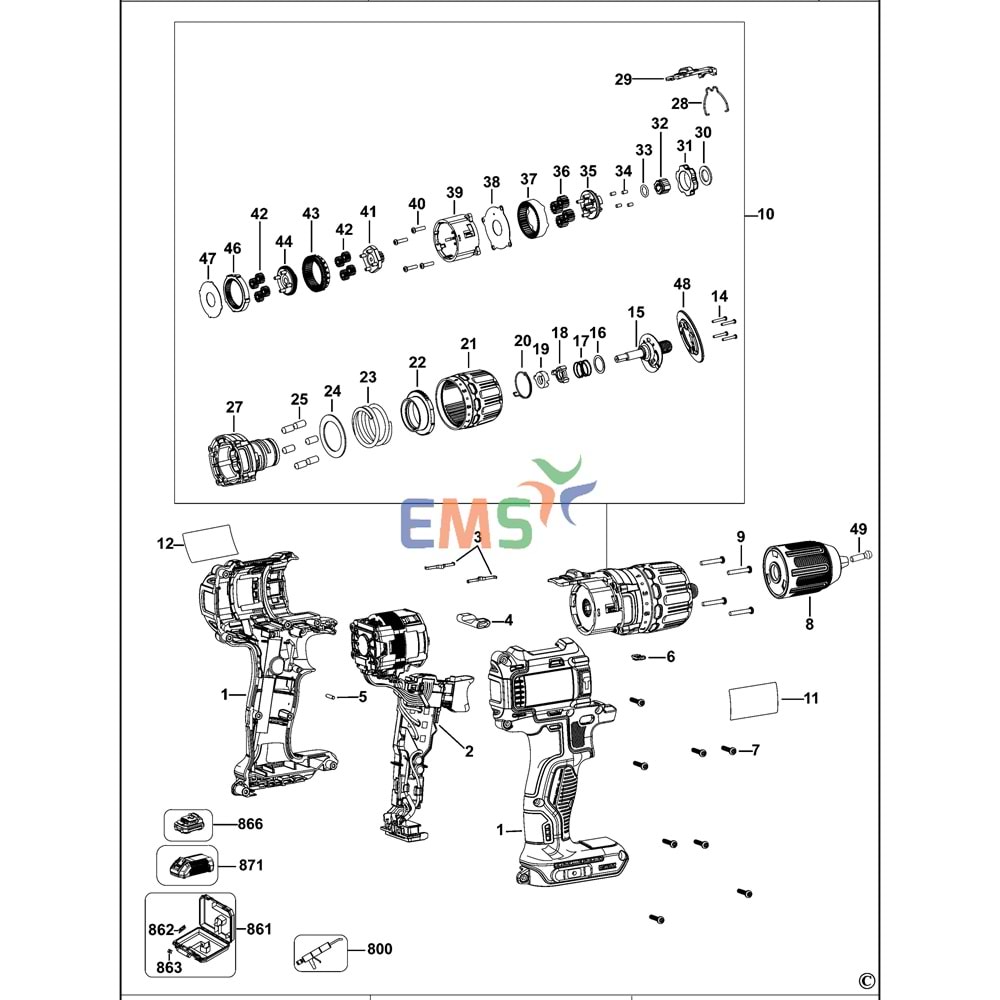 Dewalt DCD778 Şalter Motor NA148830