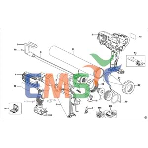 Dewalt DCE580D1 Silikon Tabancası Elektronik Modül Şalter 5140187-88