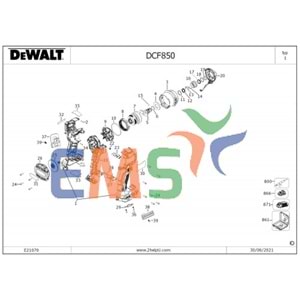 Dewalt DCF850 DCD86M Arka Kapak N849690
