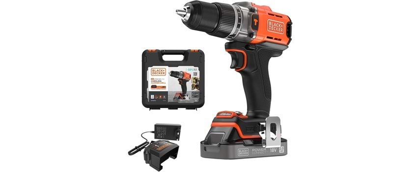 Black Decker BCD383D1XK-QW 18V 2 Ah Akülü Darbeli Matkap